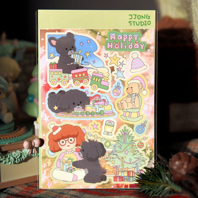 [JJ56] Jjong Studio 'Christmas Eve Train' Sticker Sheet - Jjong Studio__korean_sticker_stationery