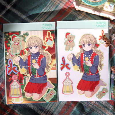 [JJ60] Jjong Studio 'Ugly Sweater' Sticker Sheet - Jjong Studio__korean_sticker_stationery