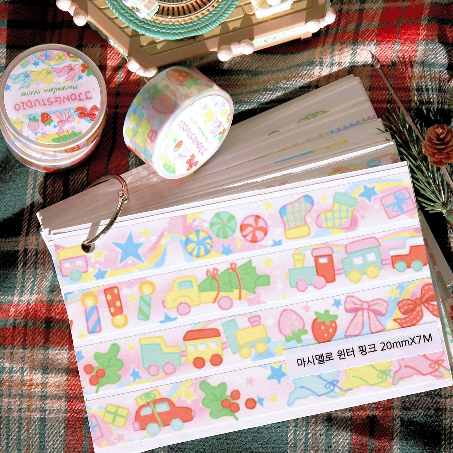 [JJ62] Jjong Studio 'Marshmallow Winter' Masking Tape (options) - Jjong Studio_JJ62S1 - Blue_korean_sticker_stationery