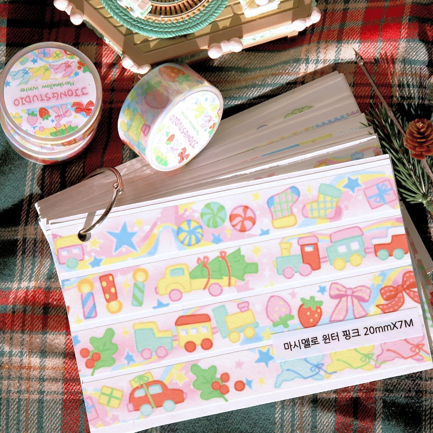 [JJ62] Jjong Studio 'Marshmallow Winter' Masking Tape (options) - Jjong Studio_JJ62S1 - Blue_korean_sticker_stationery