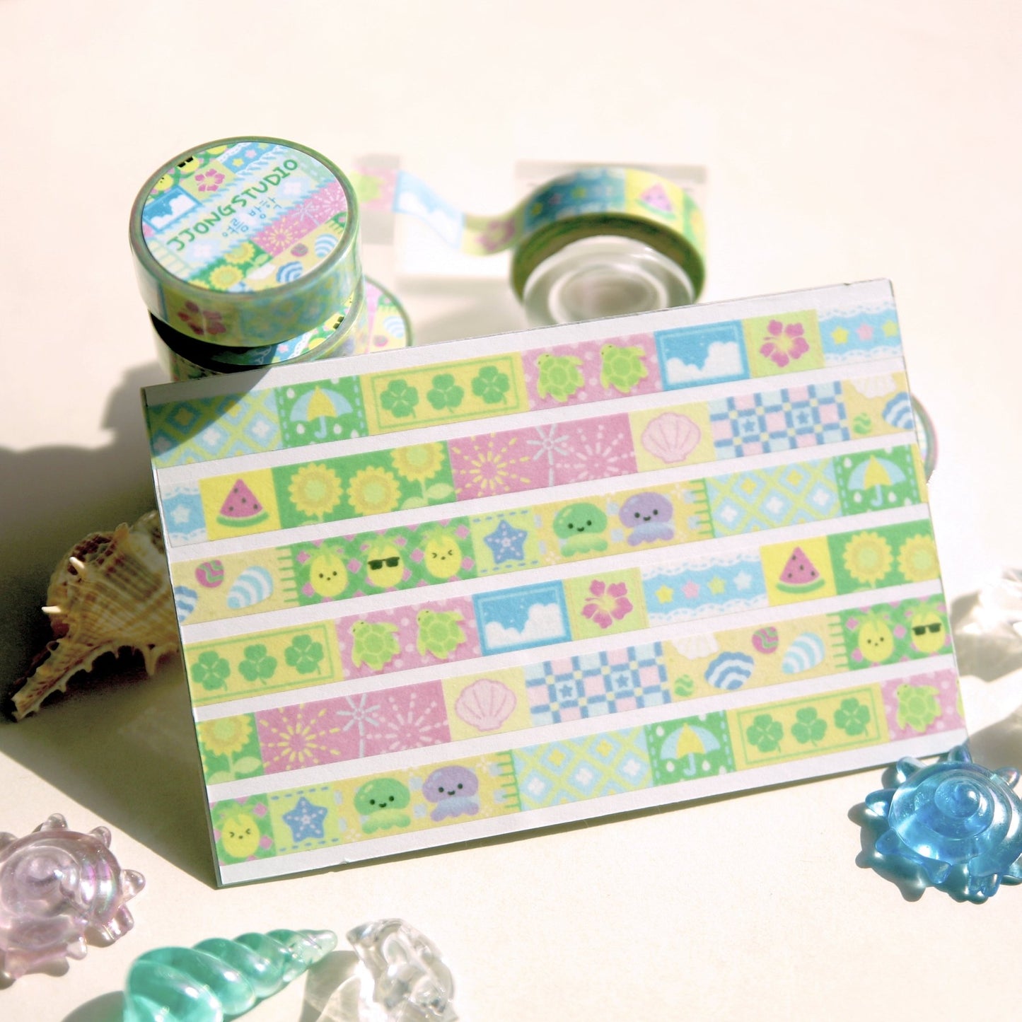 [JJ63] Jjong Studio 'Summer Break' Masking Tape - Jjong Studio__korean_sticker_stationery