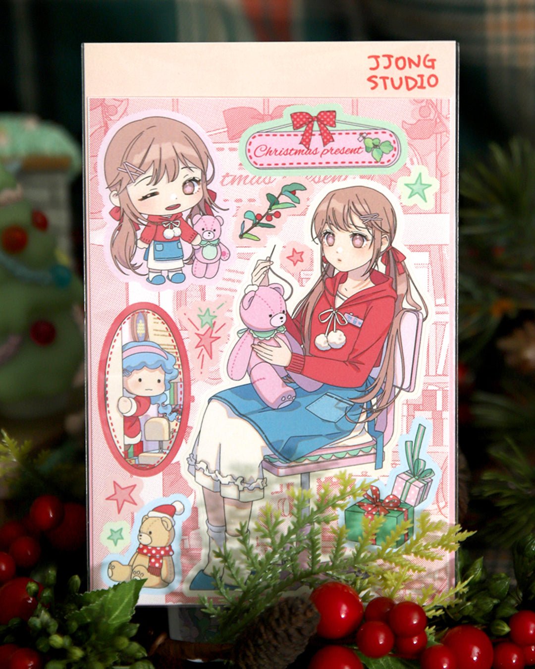[JJ67] Jjong Studio 'Practice Santa' Sticker Sheet - Jjong Studio__korean_sticker_stationery