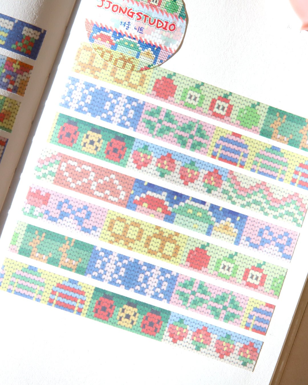 [JJ68] Jjong Studio 'Christmas/Winter Knit' Masking Tape (options) - Jjong Studio_JJ68S2 - Winter Knit_korean_sticker_stationery
