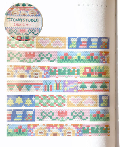 [JJ68] Jjong Studio 'Christmas/Winter Knit' Masking Tape (options) - Jjong Studio_JJ68S1 - Christmas Knit_korean_sticker_stationery