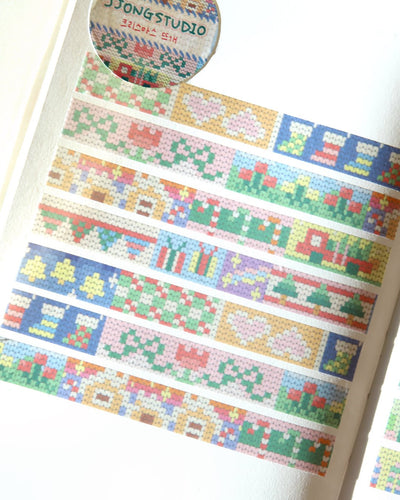 [JJ68] Jjong Studio 'Christmas/Winter Knit' Masking Tape (options) - Jjong Studio_JJ68S1 - Christmas Knit_korean_sticker_stationery