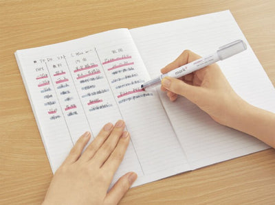 [KK02] Kokuyo Mark+ Dual Highlighter Pen Gray Tone (Options) - Fordec_KK02S1 - Red/Gray_korean_sticker_stationery