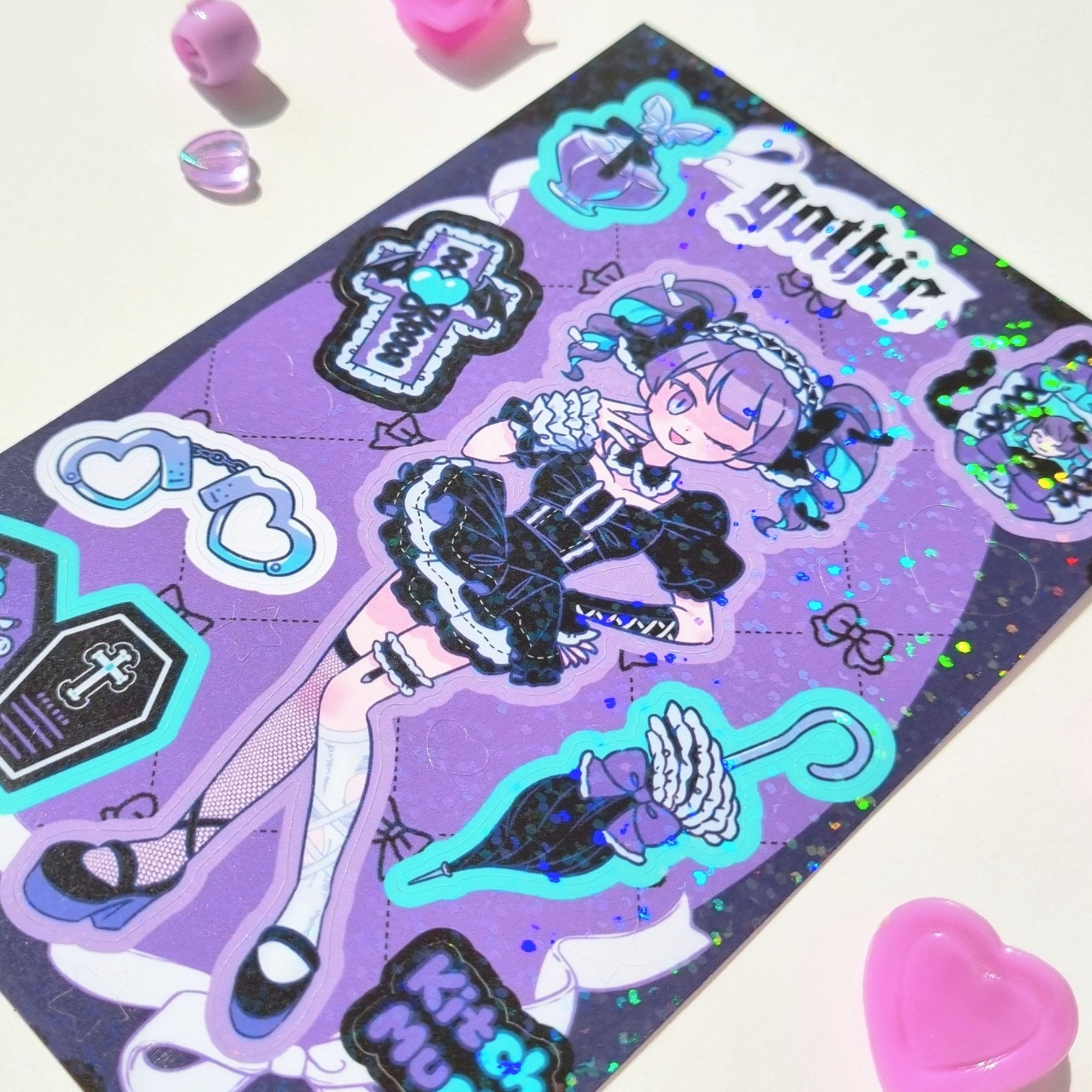 [KM01] Kitch Much Girls 'Summer' Sticker Sheet (options) - K:DULT FACTORY_KM01S2 - Chichi_korean_sticker_stationery