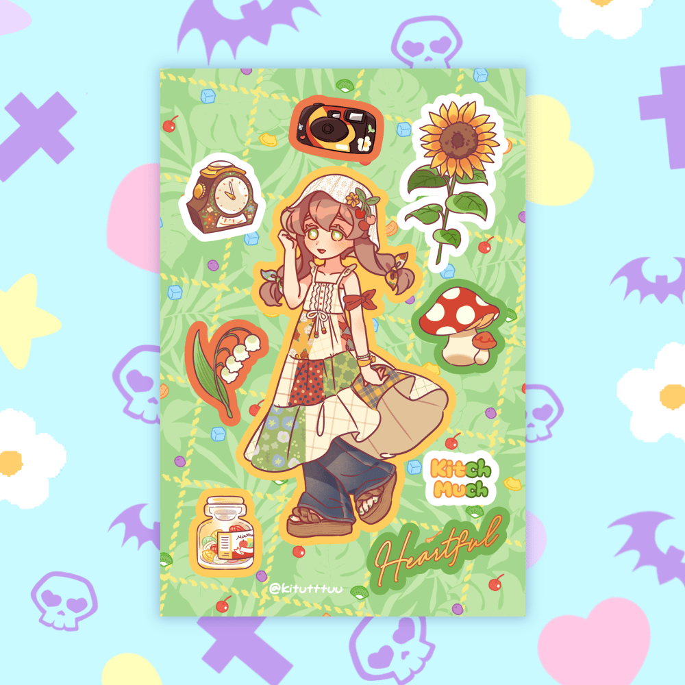 [KM01] Kitch Much Girls 'Summer' Sticker Sheet (options) - K:DULT FACTORY_KM01S2 - Chichi_korean_sticker_stationery