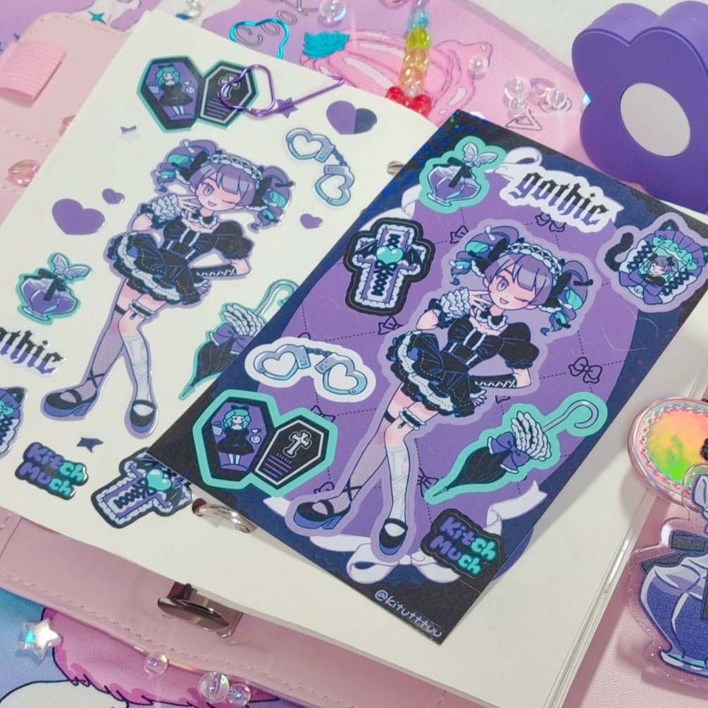 [KM01] Kitch Much Girls 'Summer' Sticker Sheet (options) - K:DULT FACTORY_KM01S2 - Chichi_korean_sticker_stationery