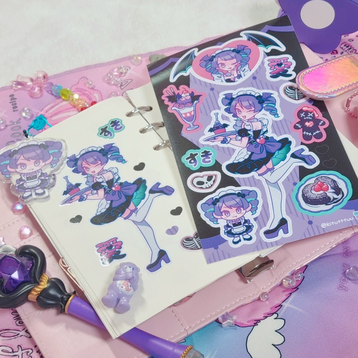 [KM02] Kitch Much'Maid Girls' Sticker Sheet (options) - K:DULT FACTORY_KM02S3 - Devil_korean_sticker_stationery