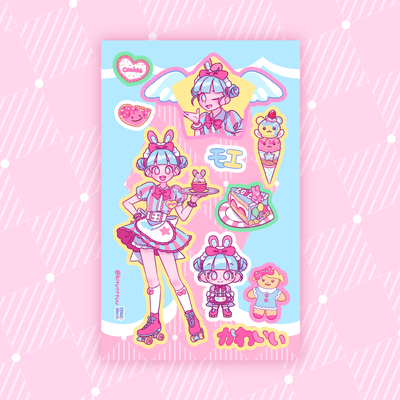 [KM02] Kitch Much'Maid Girls' Sticker Sheet (options) - K:DULT FACTORY_KM02S1 - Bunny_korean_sticker_stationery