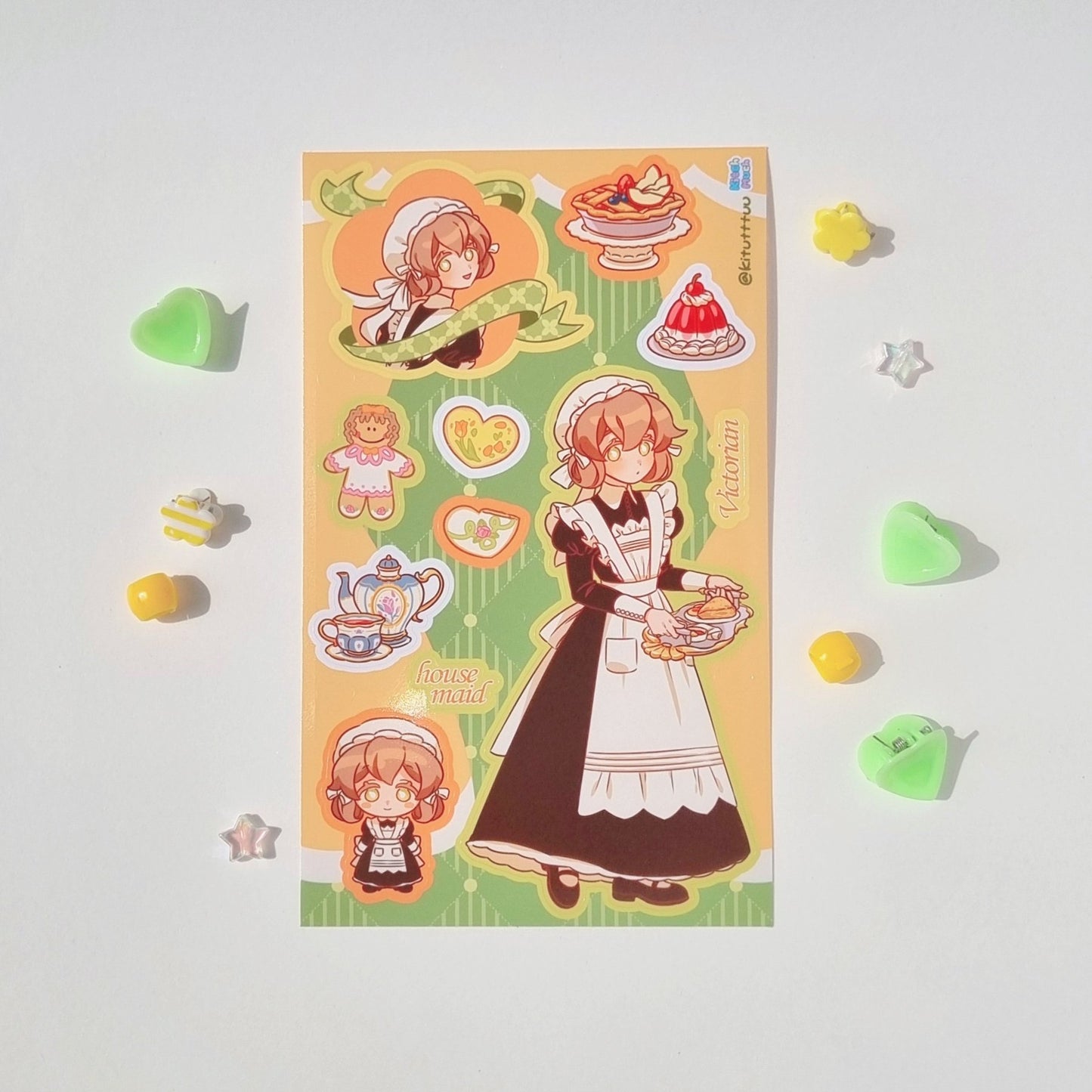 [KM02] Kitch Much'Maid Girls' Sticker Sheet (options) - K:DULT FACTORY_KM02S2 - Classic_korean_sticker_stationery