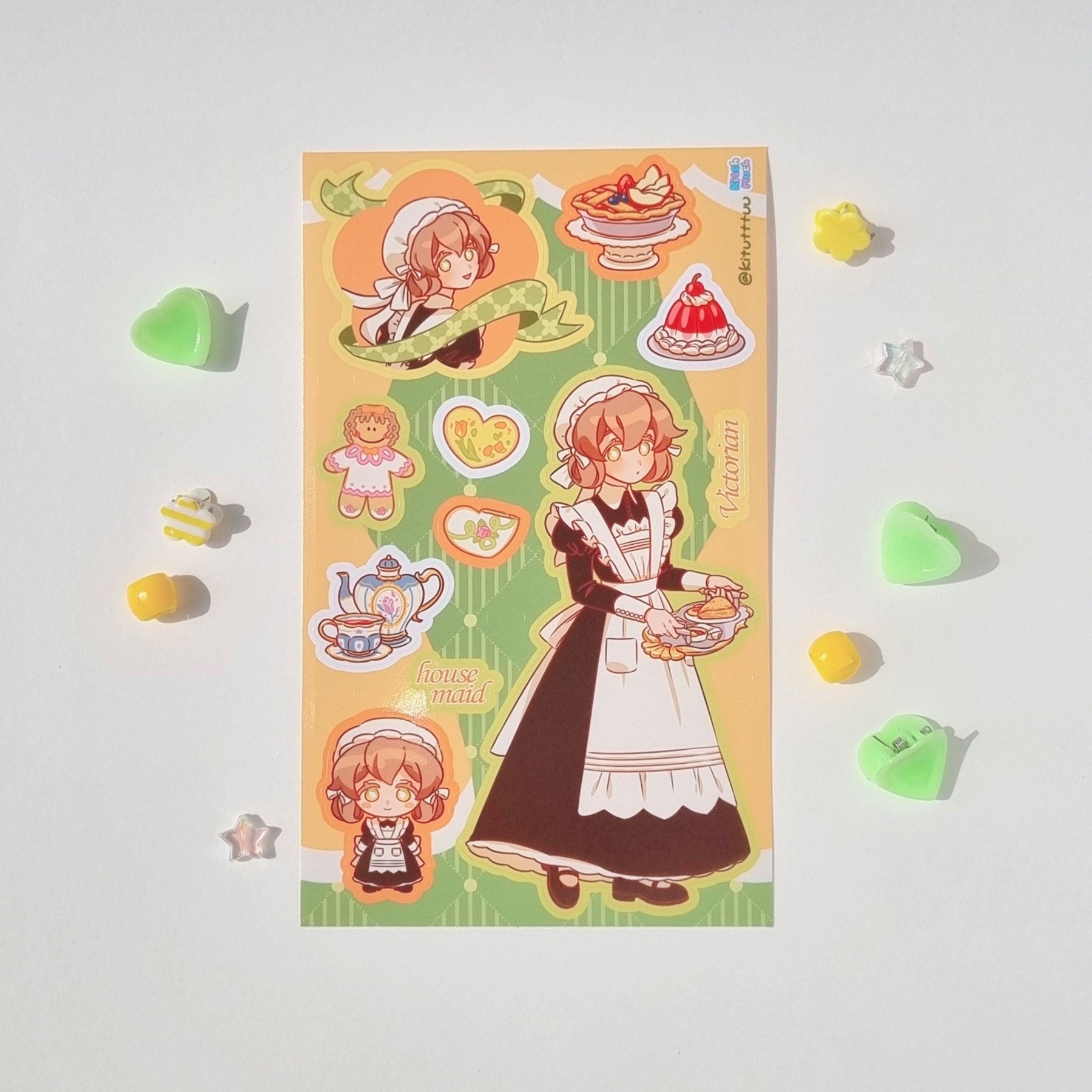 [KM02] Kitch Much'Maid Girls' Sticker Sheet (options) - K:DULT FACTORY_KM02S2 - Classic_korean_sticker_stationery