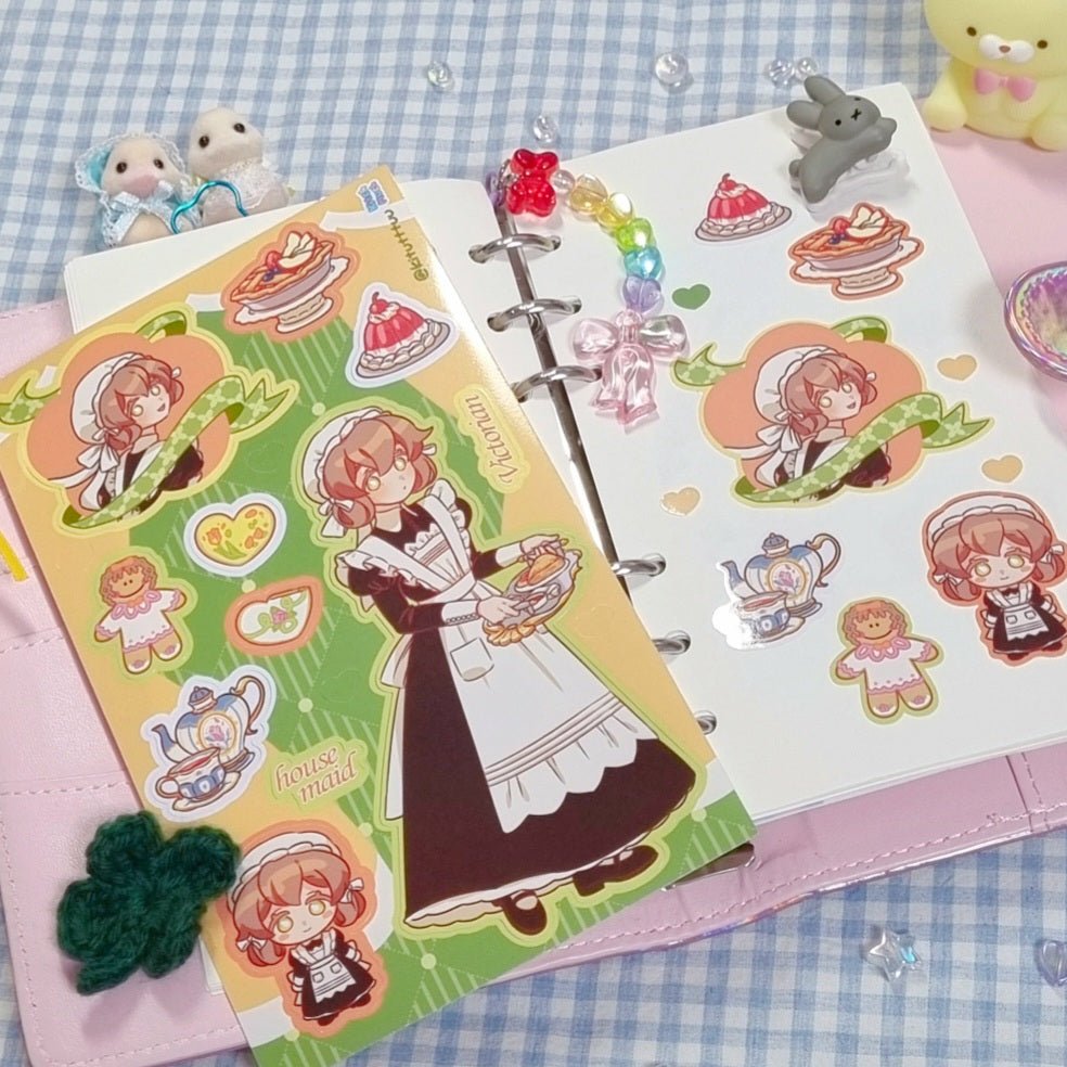 [KM02] Kitch Much'Maid Girls' Sticker Sheet (options) - K:DULT FACTORY_KM02S2 - Classic_korean_sticker_stationery