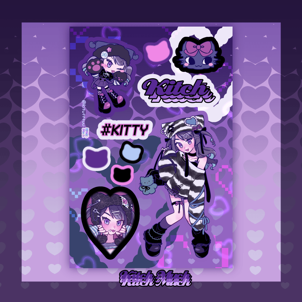 [KM05] Kitch Much 'Hip Hip!' Sticker Sheet (options) - K:DULT FACTORY_KM05S3 - Kitty_korean_sticker_stationery