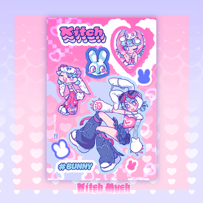 [KM05] Kitch Much 'Hip Hip!' Sticker Sheet (options) - K:DULT FACTORY_KM05S1 - Bunny_korean_sticker_stationery