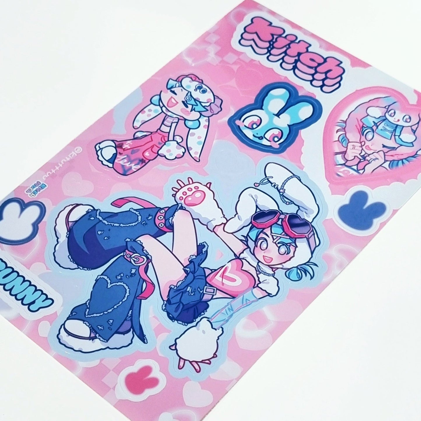 [KM05] Kitch Much 'Hip Hip!' Sticker Sheet (options) - K:DULT FACTORY_KM05S1 - Bunny_korean_sticker_stationery