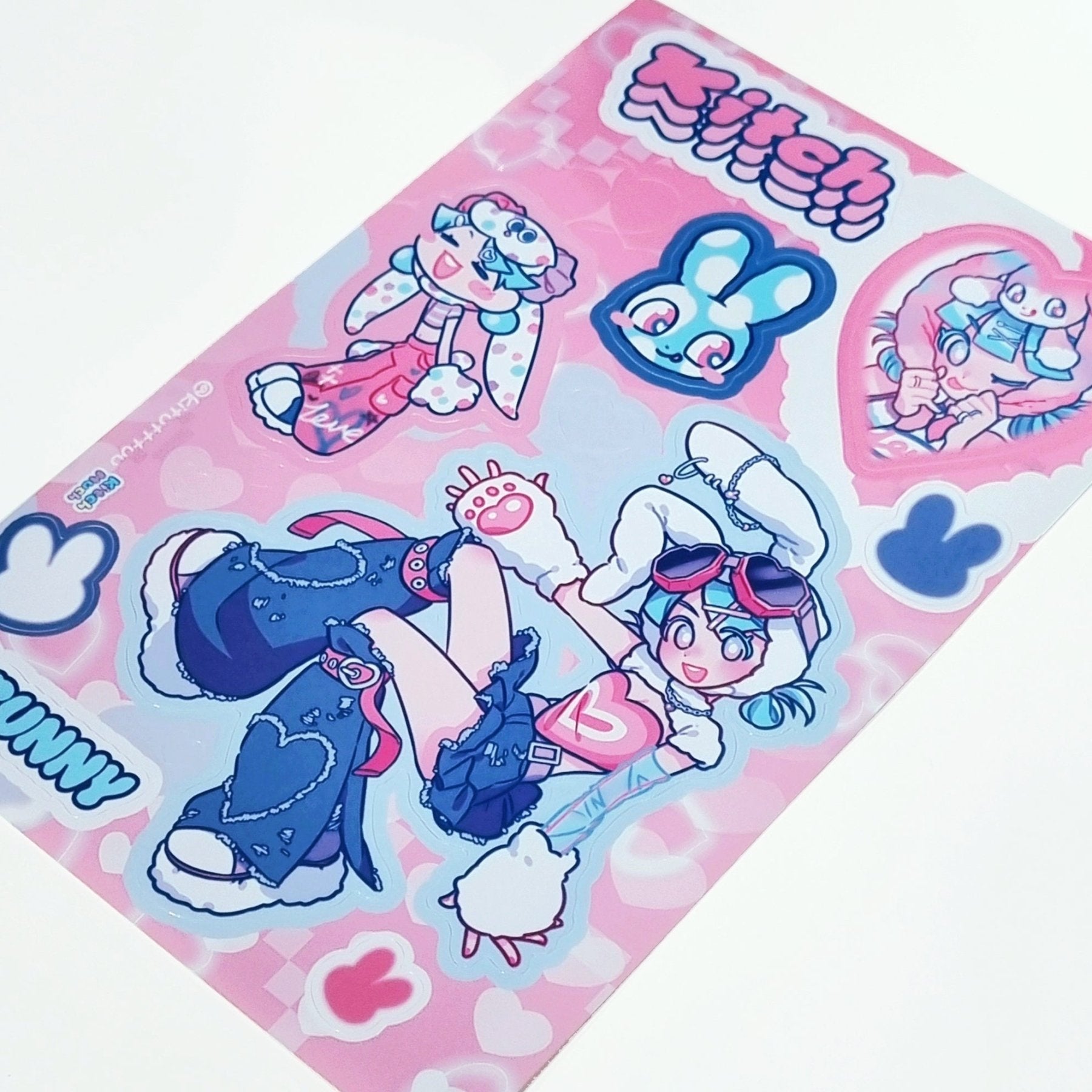 [KM05] Kitch Much 'Hip Hip!' Sticker Sheet (options) - K:DULT FACTORY_KM05S1 - Bunny_korean_sticker_stationery