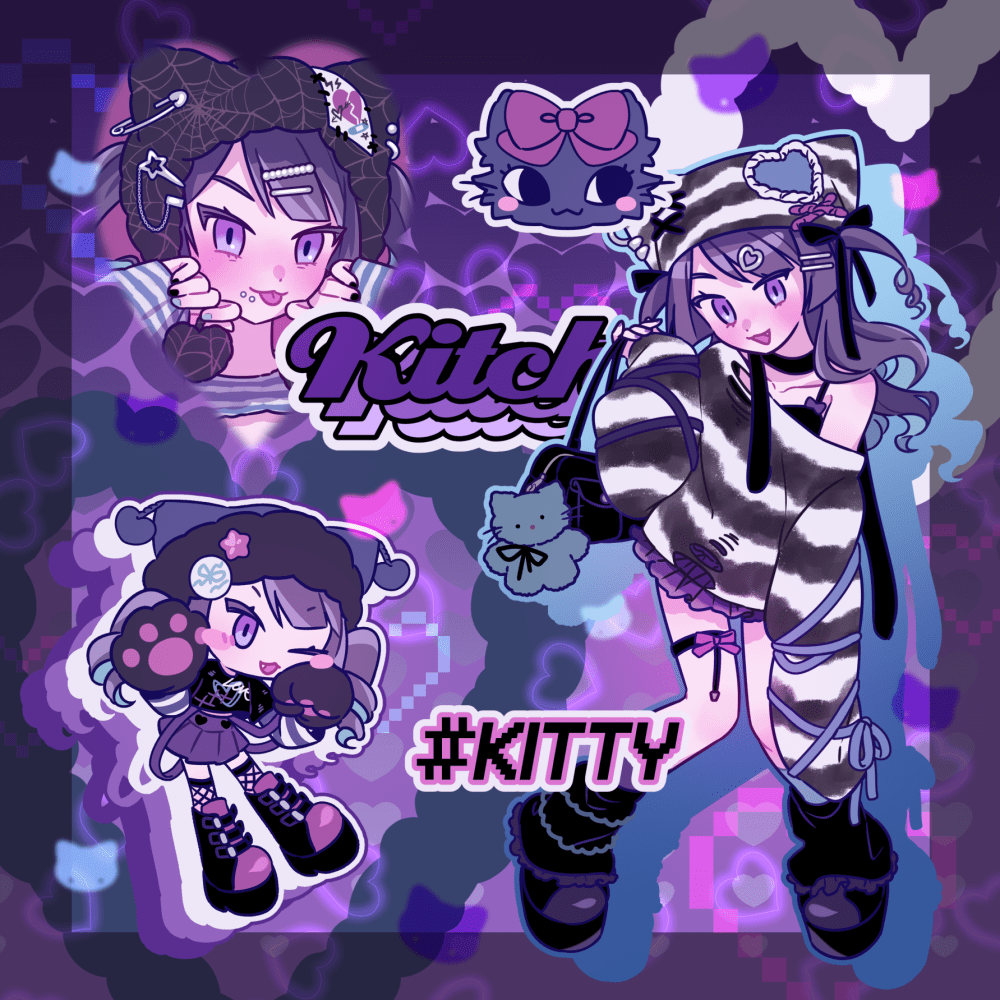 [KM06] Kitch Much 'Hip Hip!' Postcard (options) - K:DULT FACTORY_KM06S3 - Kitty_korean_sticker_stationery