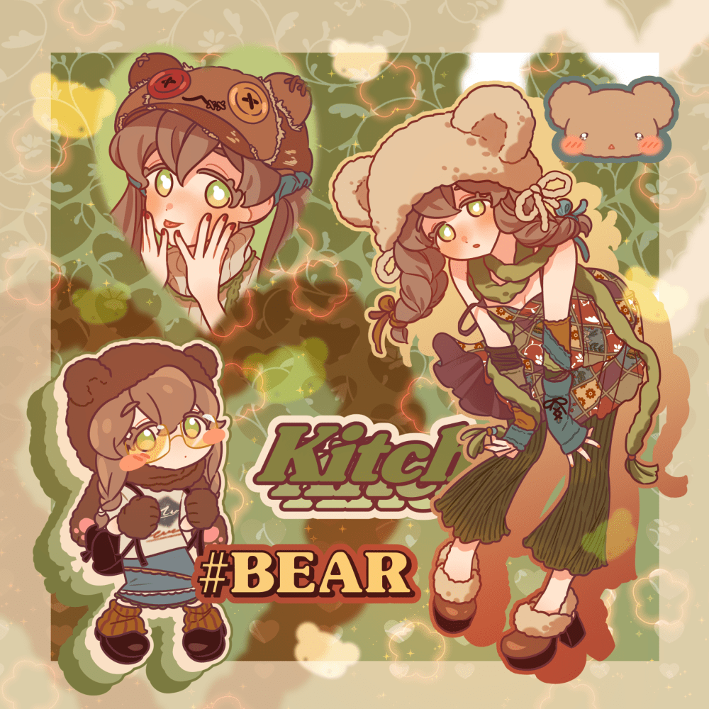 [KM06] Kitch Much 'Hip Hip!' Postcard (options) - K:DULT FACTORY_KM06S2 - Bear_korean_sticker_stationery