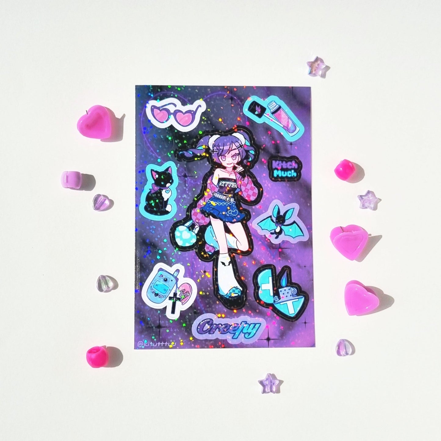 [KM07] Kitch Much Girls 'Winter' Sticker Sheet (options) - K:DULT FACTORY_KM07S3 - Betty_korean_sticker_stationery
