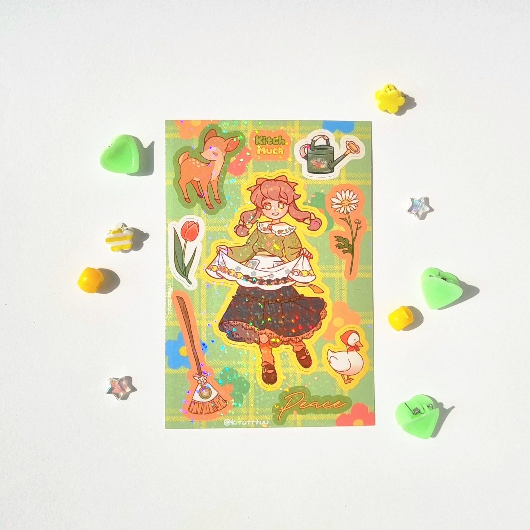 [KM07] Kitch Much Girls 'Winter' Sticker Sheet (options) - K:DULT FACTORY_KM07S2 - Chichi_korean_sticker_stationery