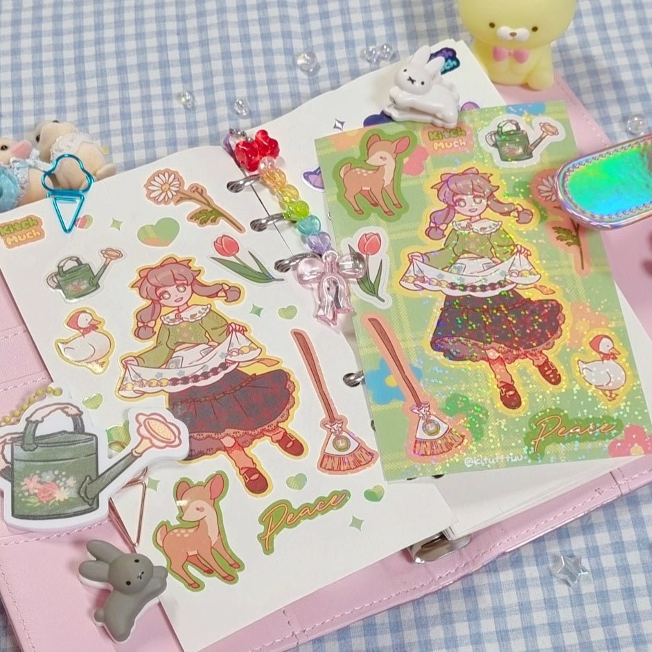 [KM07] Kitch Much Girls 'Winter' Sticker Sheet (options) - K:DULT FACTORY_KM07S2 - Chichi_korean_sticker_stationery