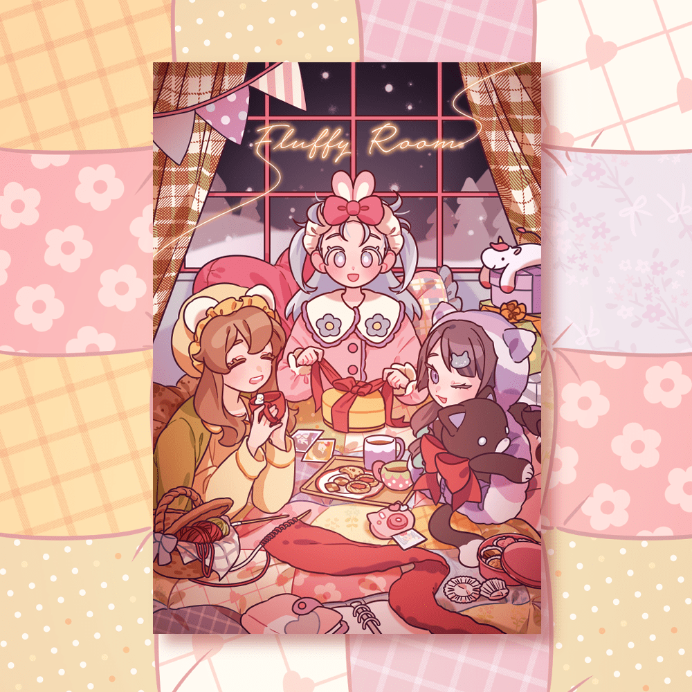 [KM11] Kitch Much 'Fluffy Room' Postcard - K:DULT FACTORY__korean_sticker_stationery