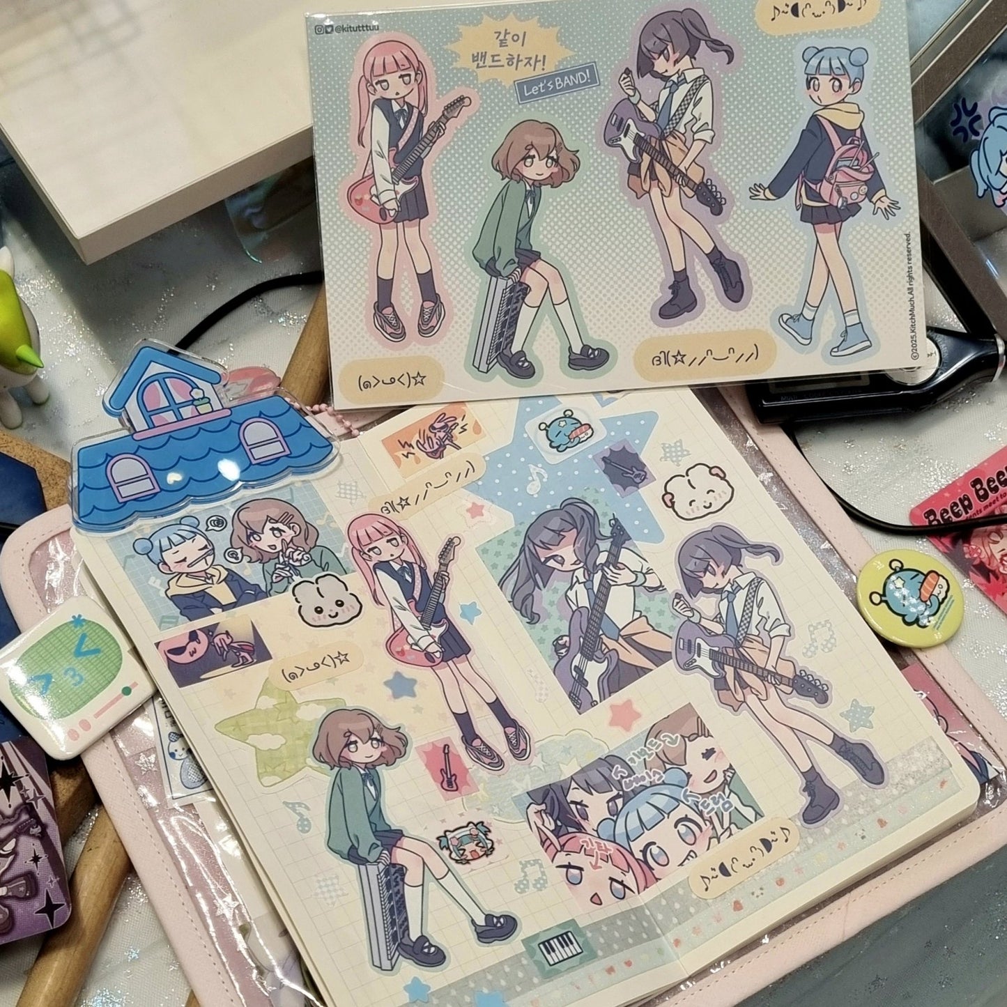 [KM17] Kitch Much 'Band Standing' Sticker Sheet - K:DULT FACTORY__korean_sticker_stationery