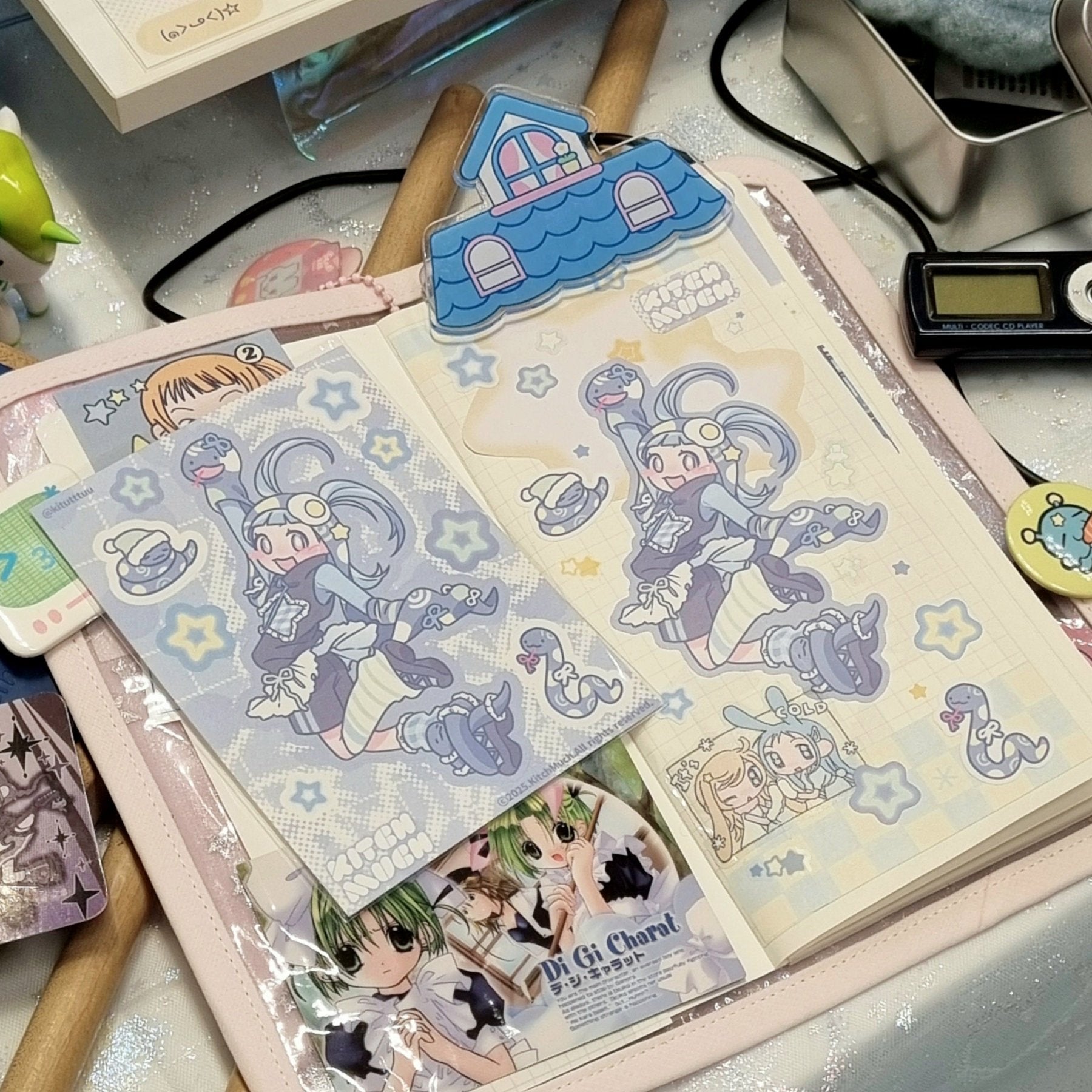[KM18] Kitch Much 'Blue Snake' Sticker Sheet - K:DULT FACTORY__korean_sticker_stationery