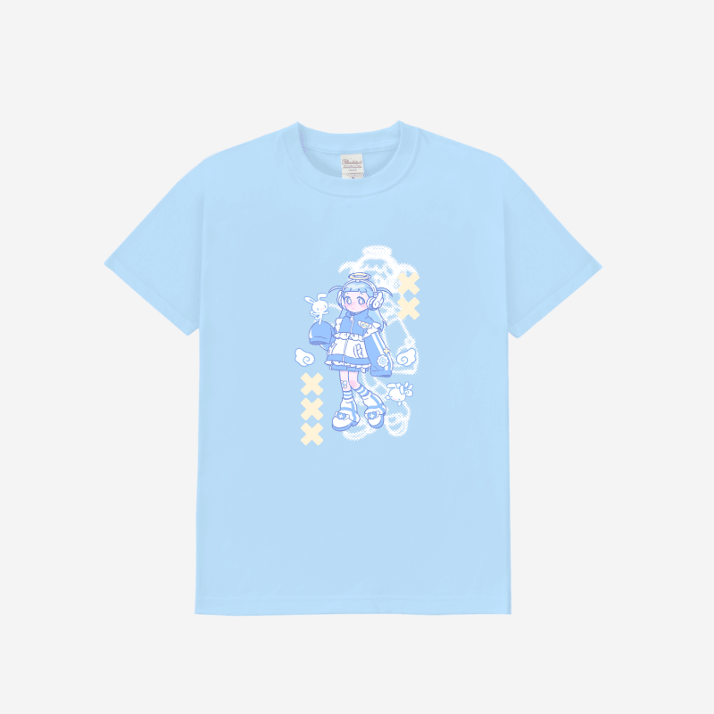 [KM20] Kitch Much T-shirts (options)*** - K:DULT FACTORY_KM20S1 - Blue Angel_korean_sticker_stationery