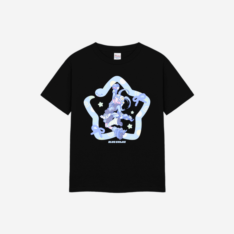 [KM20] Kitch Much T-shirts (options)*** - K:DULT FACTORY_KM20S7 - Blue Snake (Black)_korean_sticker_stationery