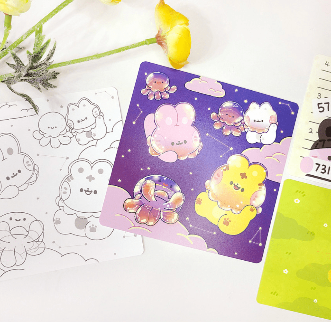 [Kong Dung House] Galaxy Jellyfish Postcard - Kong Dung House__korean_sticker_stationery