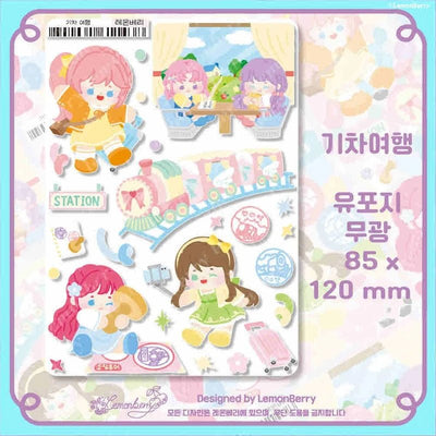 [LB06] Lemonberry Train Trip Sticker Sheet - Lemonberry__korean_sticker_stationery