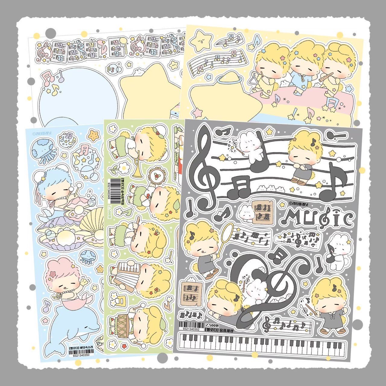 [LT103] Lita Planet Melody Sticker Pack (Pack/Singles) - Lita Planet_LT103 - Pack_korean_sticker_stationery