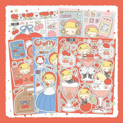 [LT104] Lita Planet Cherry Sticker Pack (Pack/Singles) - Lita Planet_LT104 - Pack_korean_sticker_stationery