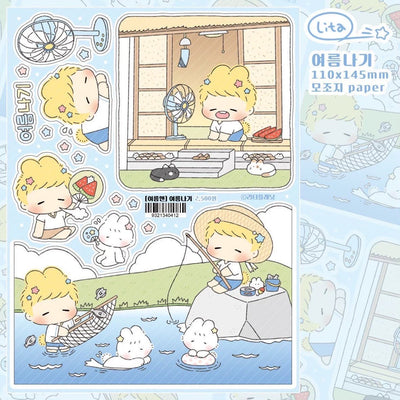[LT109] Lita Planet In Summer Pack (Pack/Singles) - Lita Planet_LT109S1 - Summer Vacay (Fishing)_korean_sticker_stationery