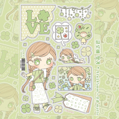 [LT117] Lita Planet 'Finding Clover' Sticker Sheet - Lita Planet__korean_sticker_stationery