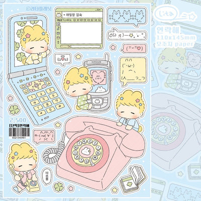 [LT132] Lita Planet 'Call Me/Recording Memory' Sticker Sheet (options) - Lita Planet_LT132S1 - Call Me_korean_sticker_stationery