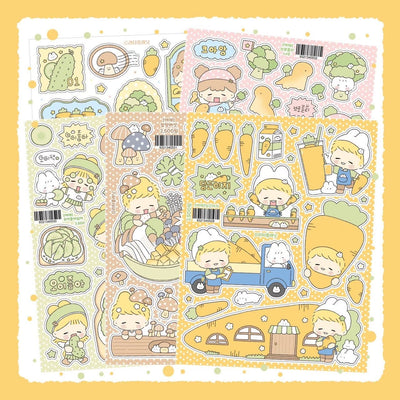 [LT144] NEW Lita Planet 'Veggies' Sticker Pack (Pack/Singles) - Lita Planet_LT144 - Pack_korean_sticker_stationery