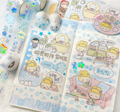 [LT145] NEW Lita Planet 'Slow Slow' Sticker Sheet - Lita Planet__korean_sticker_stationery