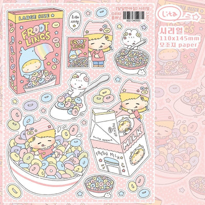 [LT147] Lita Planet 'Sweet Breakfast' Sticker Pack (Pack/Singles) - Lita Planet_LT147S1 - Cereal_korean_sticker_stationery