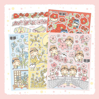 [LT148] NEW Lita Planet 'Flowers and Hanbok' Sticker Pack (Pack/Singles) - Lita Planet_LT148 - Pack_korean_sticker_stationery