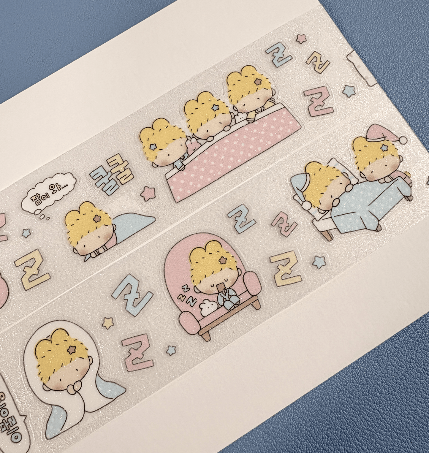 [LT151] NEW Lita Planet 'Sleepy ZZZ' Sugar Glitter Kisscut Masking Tape - Lita Planet__korean_sticker_stationery