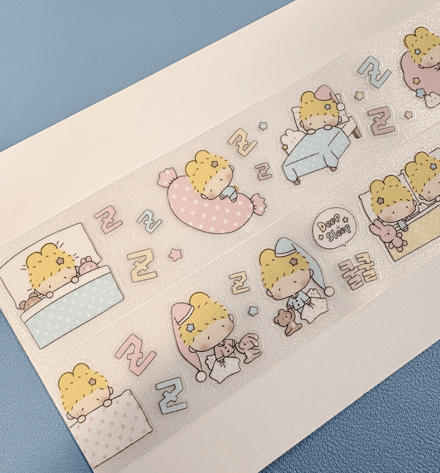 [LT151] NEW Lita Planet 'Sleepy ZZZ' Sugar Glitter Kisscut Masking Tape - Lita Planet__korean_sticker_stationery