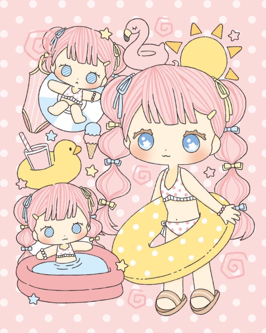 [LT161] NEW Lita Planet Girl Sticker Sheet (options) -Lita Planet_LT161S1 - Dolphin Girl_korean_sticker_stationery