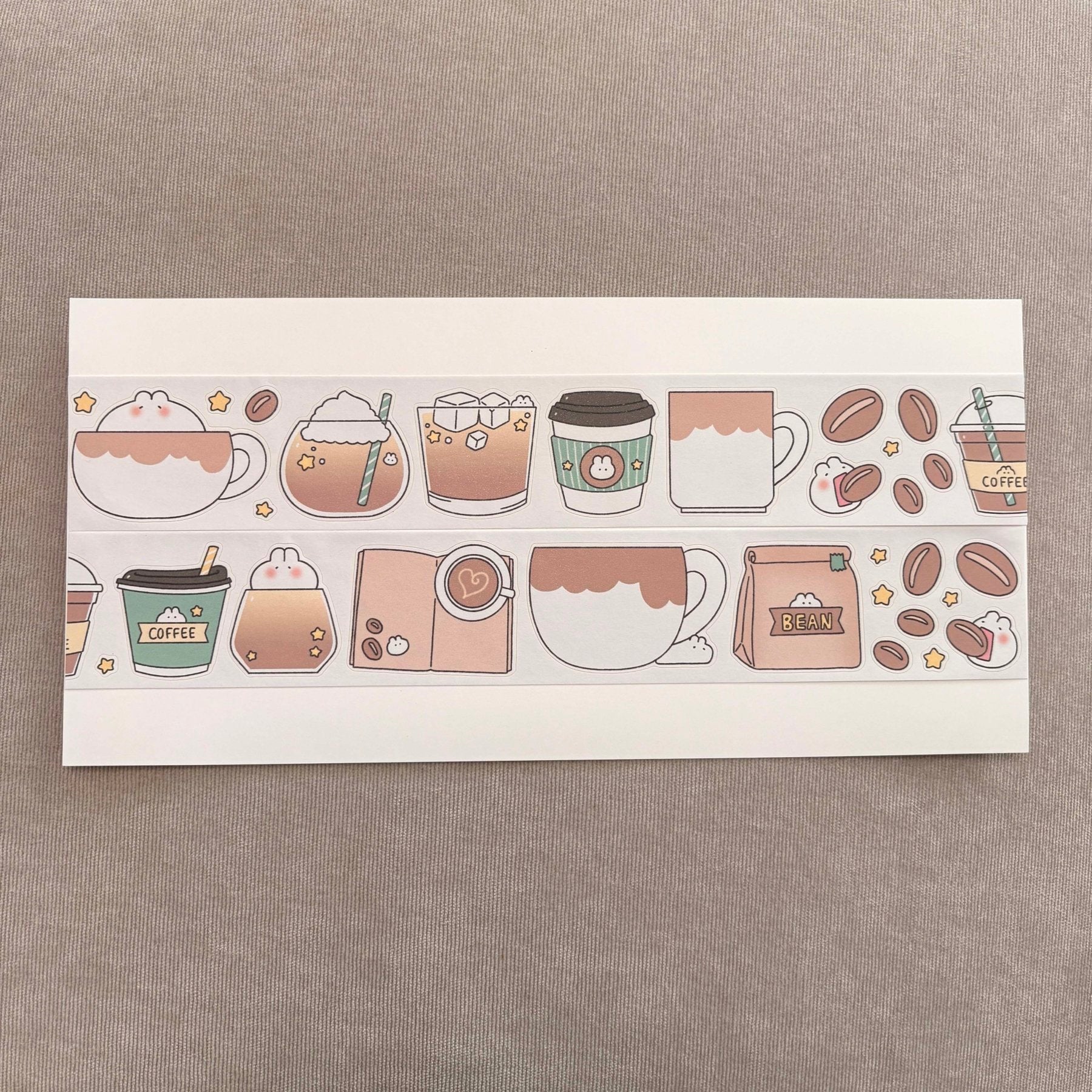 [LT163] NEW Lita Planet 'I Love Coffee' Kisscut Masking Tape 4cm x 5m -Lita Planet__korean_sticker_stationery