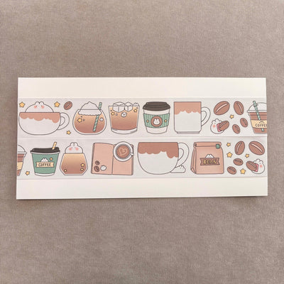 [LT163] NEW Lita Planet 'I Love Coffee' Kisscut Masking Tape 4cm x 5m -Lita Planet__korean_sticker_stationery