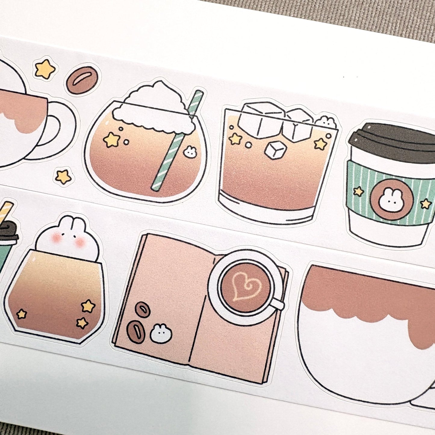 [LT163] NEW Lita Planet 'I Love Coffee' Kisscut Masking Tape 4cm x 5m -Lita Planet__korean_sticker_stationery