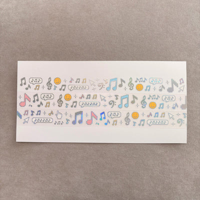 [LT165] NEW Lita Planet 'Pixel Music Note' Kisscut Masking Tape 2.5cm x 5m -Lita Planet__korean_sticker_stationery